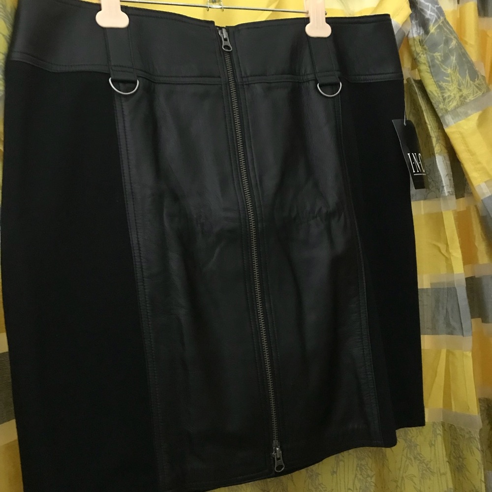 INC International Concepts Skirt with Leather Trim